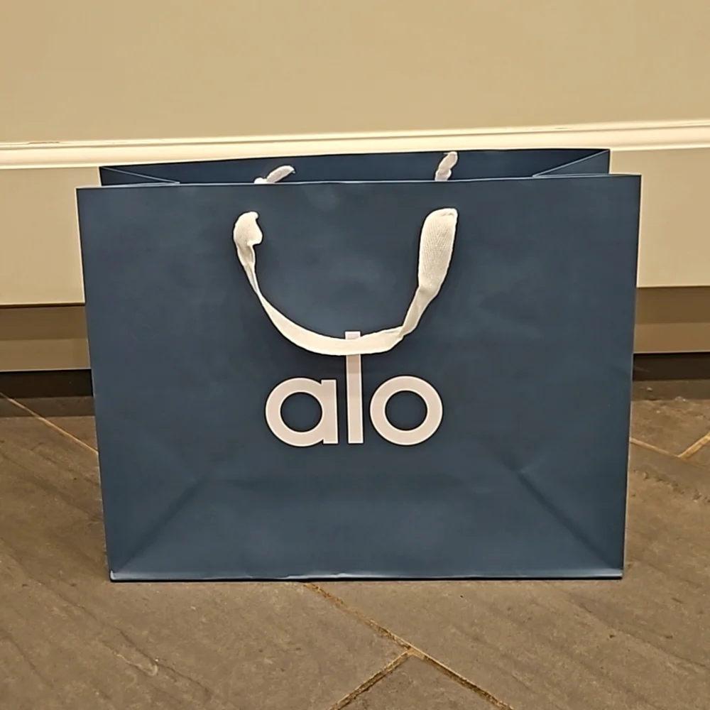ALO Yoga | Storage & Organization | Brand New Authentic Alo Yoga Navy Blue Gift  Shopping Paper Bag 3 X 1 | Poshmark